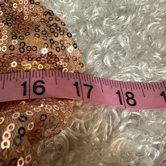 Area Sequin Pink Low Plunge Dress Sz L NWOT - Picture 11 of 12